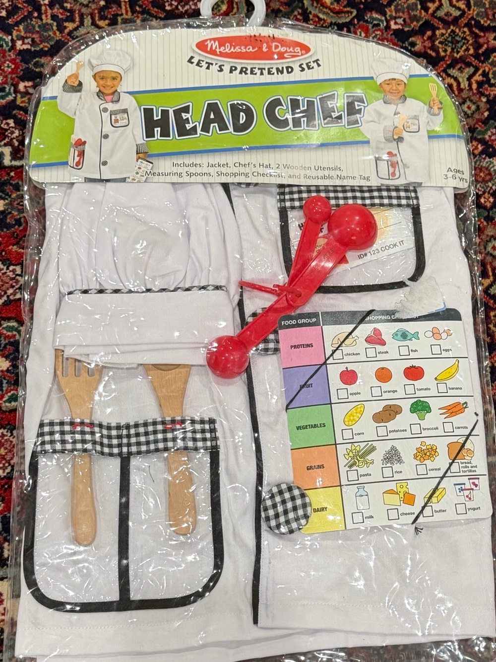 MELISSA & DOUG HEAD CHEF “ LET’S PRETEND SET” 3-6 YEARS COSTUME